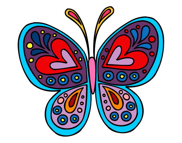 Dibujo Mandala mariposa pintado por lauraesca