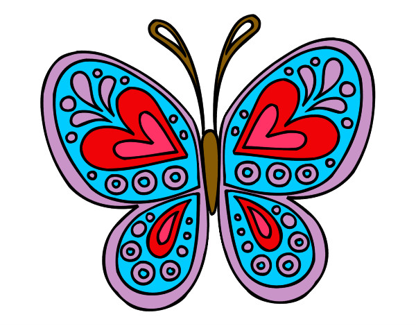 Dibujo Mandala mariposa pintado por Punki1