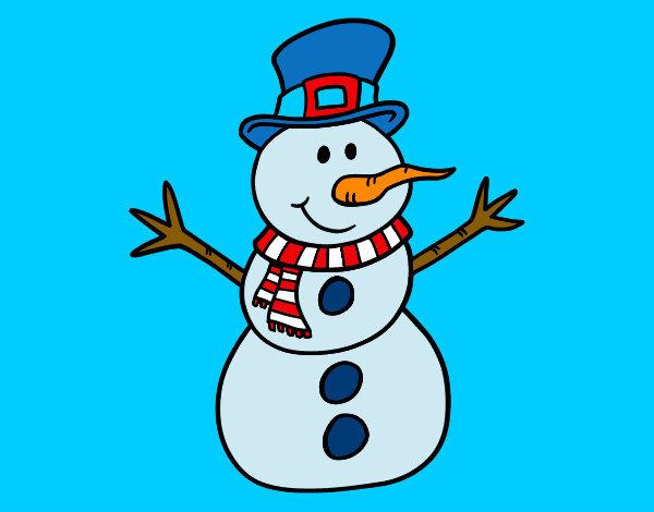 Dibujo Muñeco de nieve con sombrero pintado por Anita000