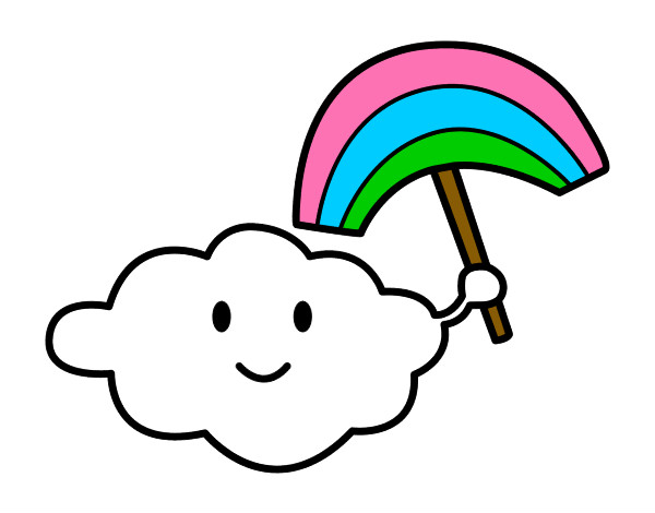 Dibujo Nube con arcoiris pintado por daniela52