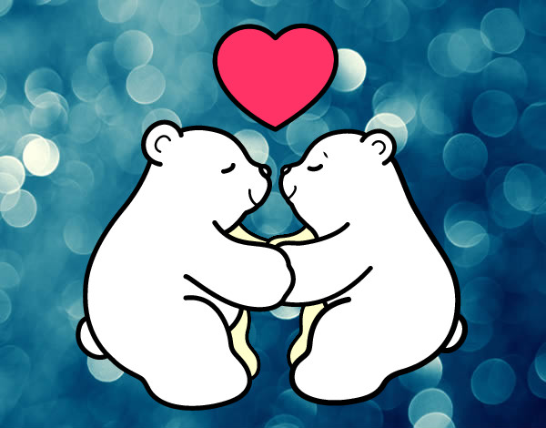 Dibujo Osos polares enamorados pintado por edaylinfoz
