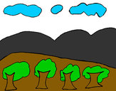 Dibujo Paisaje con montañas pintado por JEVASOMA