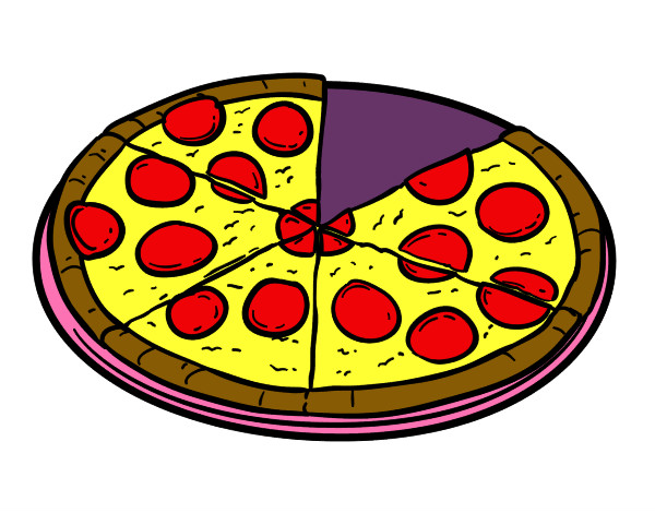 Dibujo Pizza de pepperoni pintado por valeoli