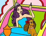 Dibujo Princesa cantante y su perrita pintado por JEVASOMA