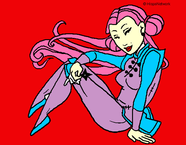 Dibujo Princesa ninja pintado por eren