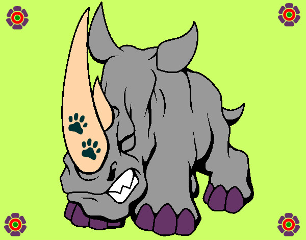 Dibujo Rinoceronte II pintado por Horsyta