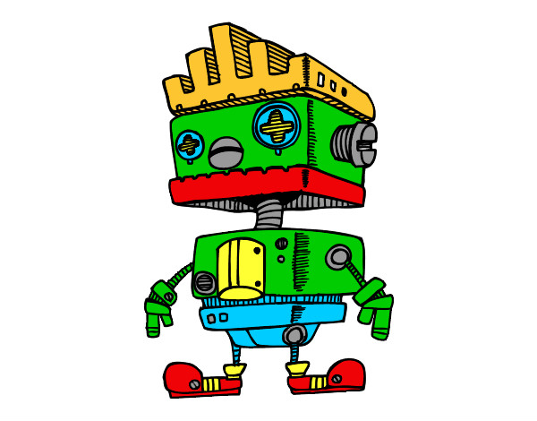 Dibujo Robot con cresta pintado por luck550