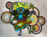 Dibujo Robot DJ pintado por lamuerte