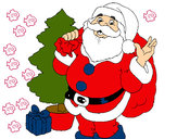 Dibujo Santa Claus y un árbol de navidad pintado por Garycr7