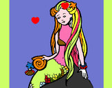 Dibujo Sirena con caracola pintado por vero_1D