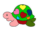 Dibujo Tortuga con corazones pintado por xarito