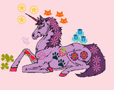 Dibujo Unicornio sentado pintado por Horsyta