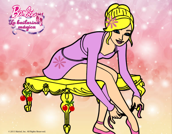 Dibujo Barbie con las zapatillas de ballet pintado por iysdfdffff