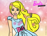 Dibujo Barbie con su vestido con lazo pintado por iysdfdffff