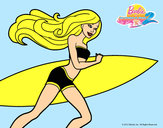 Dibujo Barbie corre al agua pintado por amalia