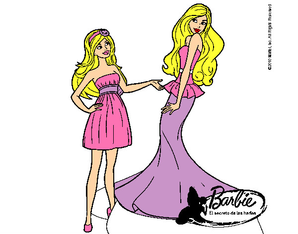 Dibujo Barbie estrena vestido pintado por lucelena