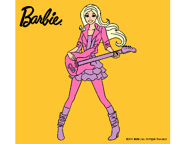 Dibujo Barbie guitarrista pintado por aliyah