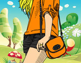 Dibujo Chica con bolso pintado por charlestom