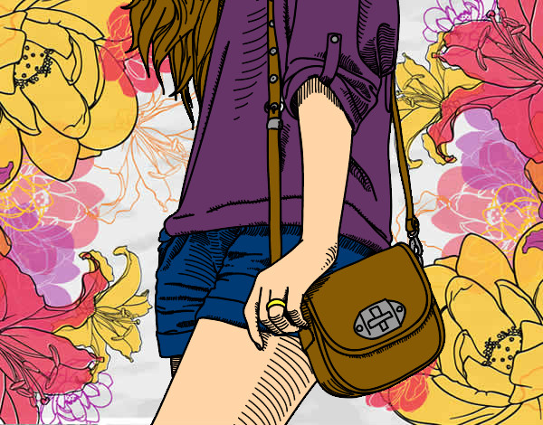 Dibujo Chica con bolso pintado por noryelis