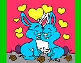Dibujo Conejitos enamorados pintado por daiyshadai