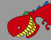Dibujo Dinosaurio de dientes afilados pintado por naxel