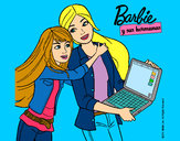 Dibujo El nuevo portátil de Barbie pintado por hermosos