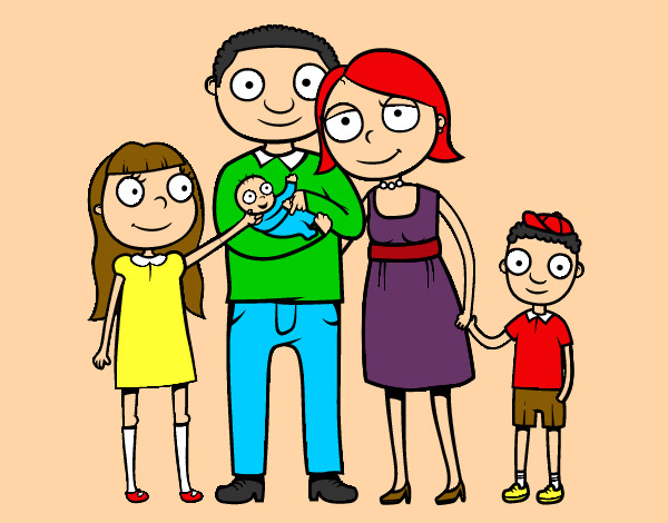 Dibujo Familia unida pintado por Weegee
