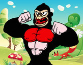 Dibujo Gorila fuerte pintado por bulla 