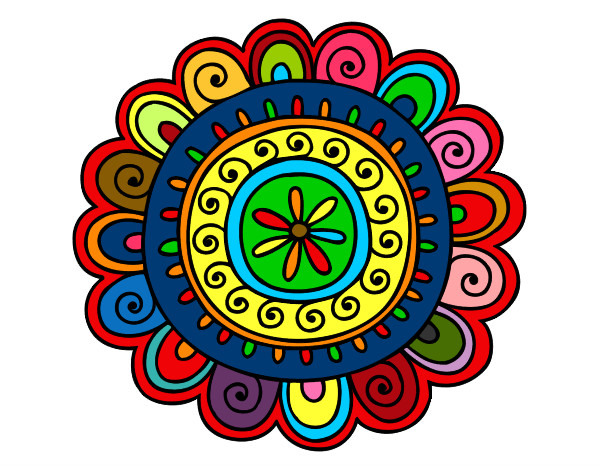 Dibujo Mandala alegre pintado por facumino