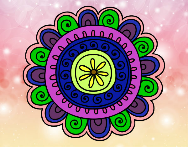 Dibujo Mandala alegre pintado por franbell