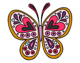 Dibujo Mandala mariposa pintado por lila0026