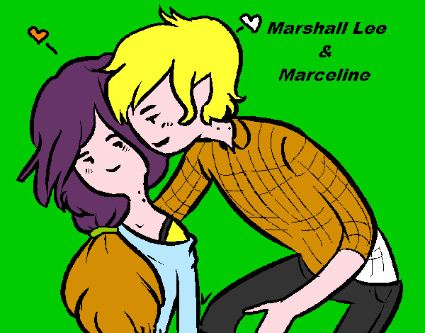 Dibujo Marshall Lee y Marceline pintado por saminova