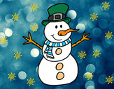 Dibujo Muñeco de nieve con sombrero pintado por Isabel30