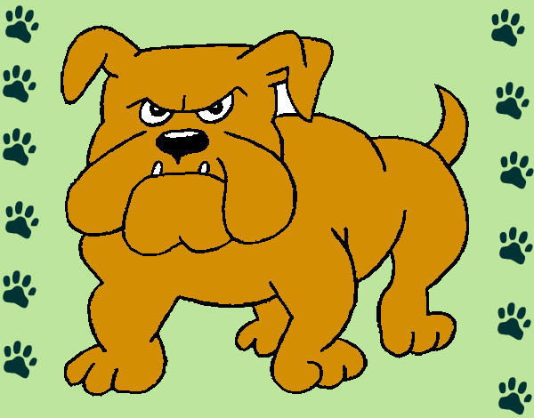 Dibujo Perro Bulldog pintado por Apolinia