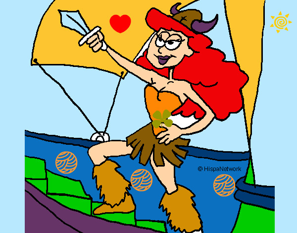 Dibujo Princesa vikinga pintado por irupeta