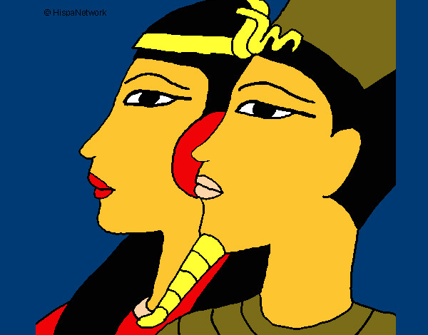 Dibujo Ramsés y Nefertiti pintado por Josito14