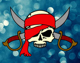 Dibujo Símbolo pirata pintado por superleo