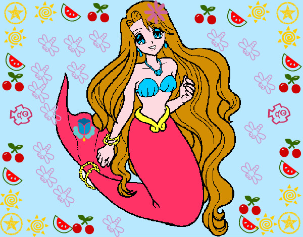 Dibujo Sirenita pintado por andrea1415