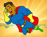 Dibujo Superhéroe volando pintado por laylawinx1