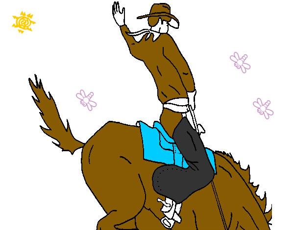 Dibujo Vaquero en caballo pintado por xavielito