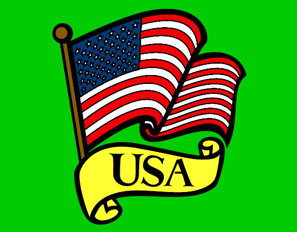 Dibujo Bandera de los Estados Unidos pintado por karia
