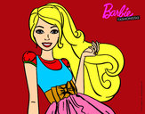 Dibujo Barbie con su vestido con lazo pintado por LLUVIA5