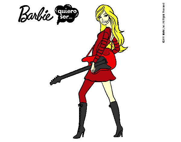 Dibujo Barbie la rockera pintado por martuchii1