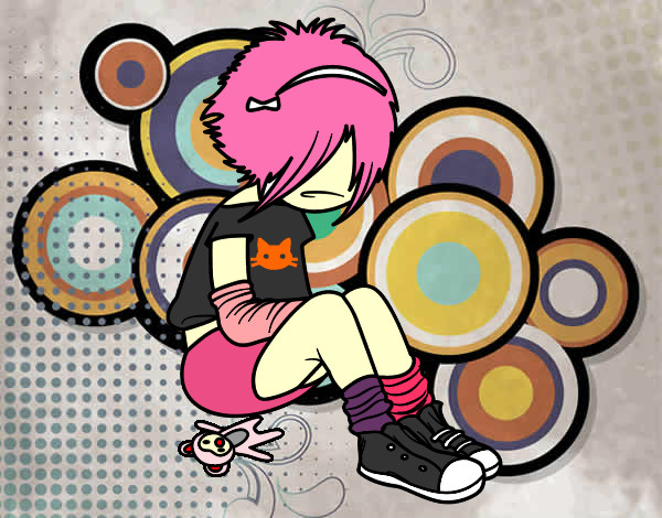 Dibujo Chica EMO pintado por mackitha