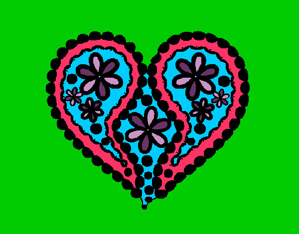 Dibujo Corazón de flores pintado por Charisse 
