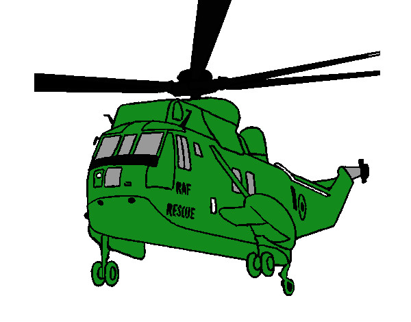Dibujo Helicóptero al rescate pintado por joshu
