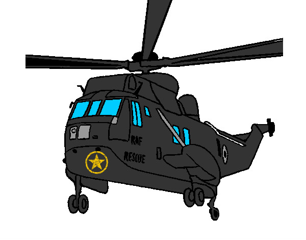 Dibujo Helicóptero al rescate pintado por joshu