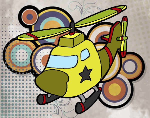 Dibujo Helicóptero con una estrella pintado por luis890