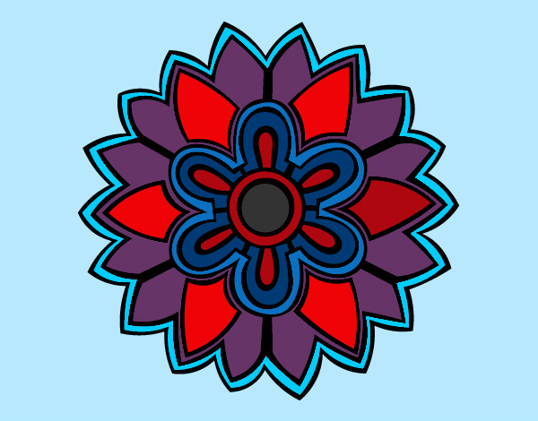 Dibujo Mándala con forma de flor weiss pintado por Mkuryt