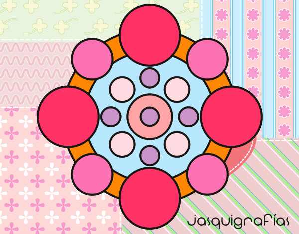 Dibujo Mandala con redondas pintado por agus003